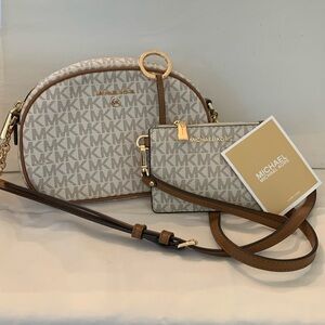 Michael Kors Jet Set Charm Small Logo Crossbody Bag with matching wallet